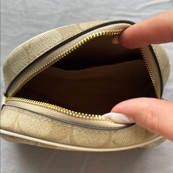 Coach Beige Monogram Cosmetic Bag - Picture 4 of 5
